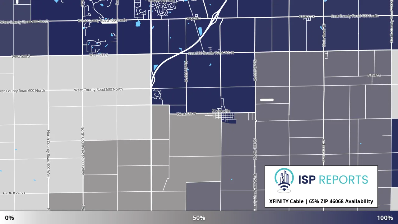 46068, IN map of internet availability
