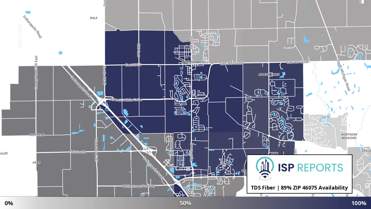 46075, IN map of internet availability