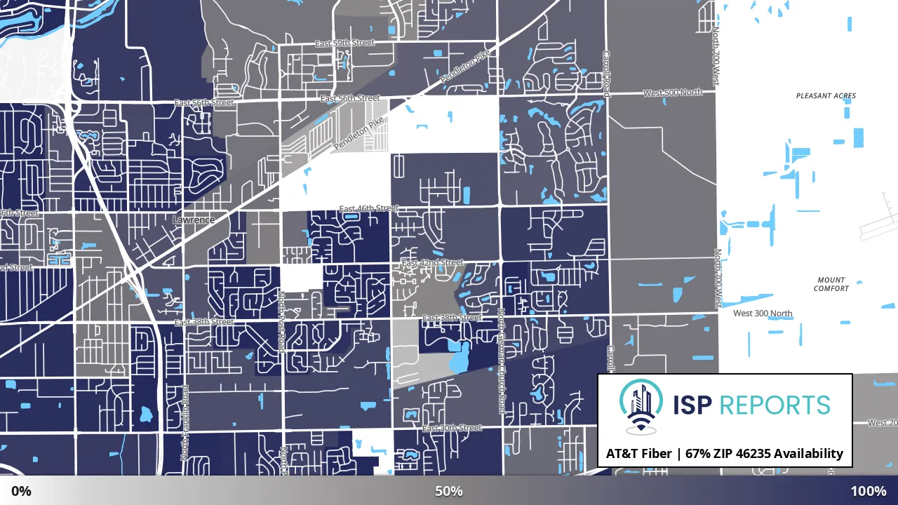 46235, IN map of internet availability