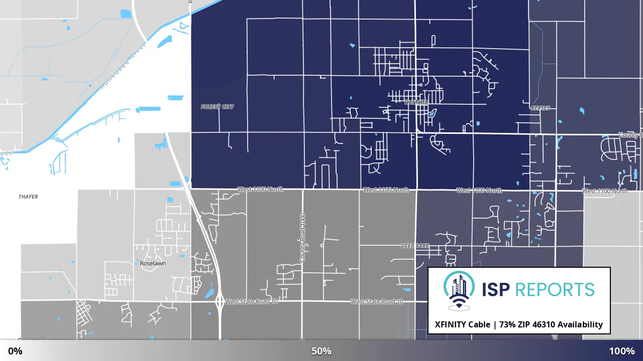 46310, IN map of internet availability