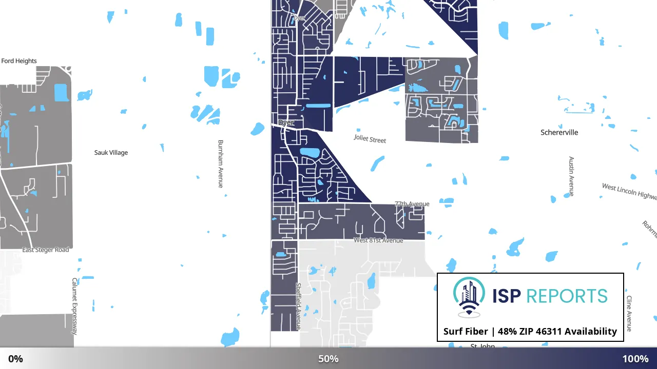 46311, IN map of internet availability