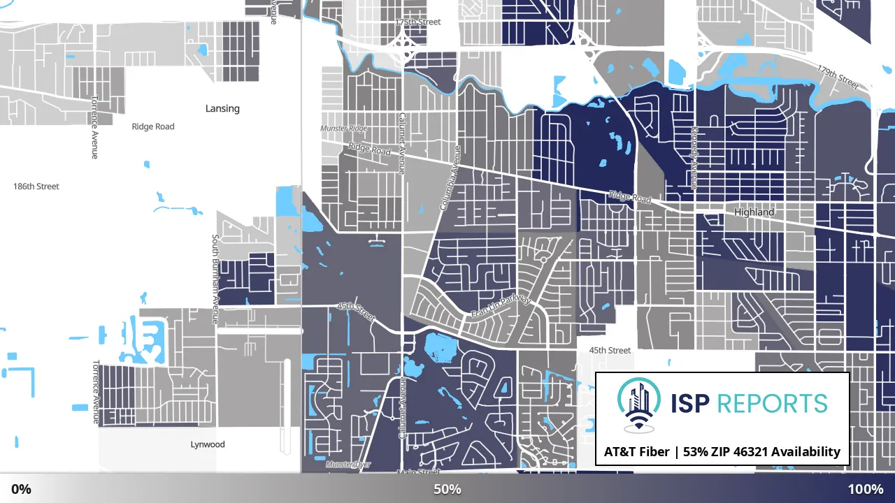46321, IN map of internet availability