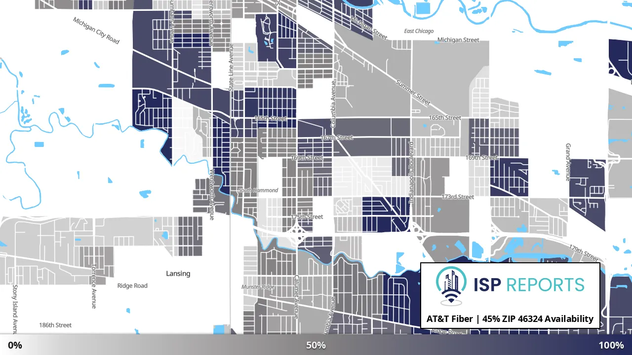 46324, IN map of internet availability