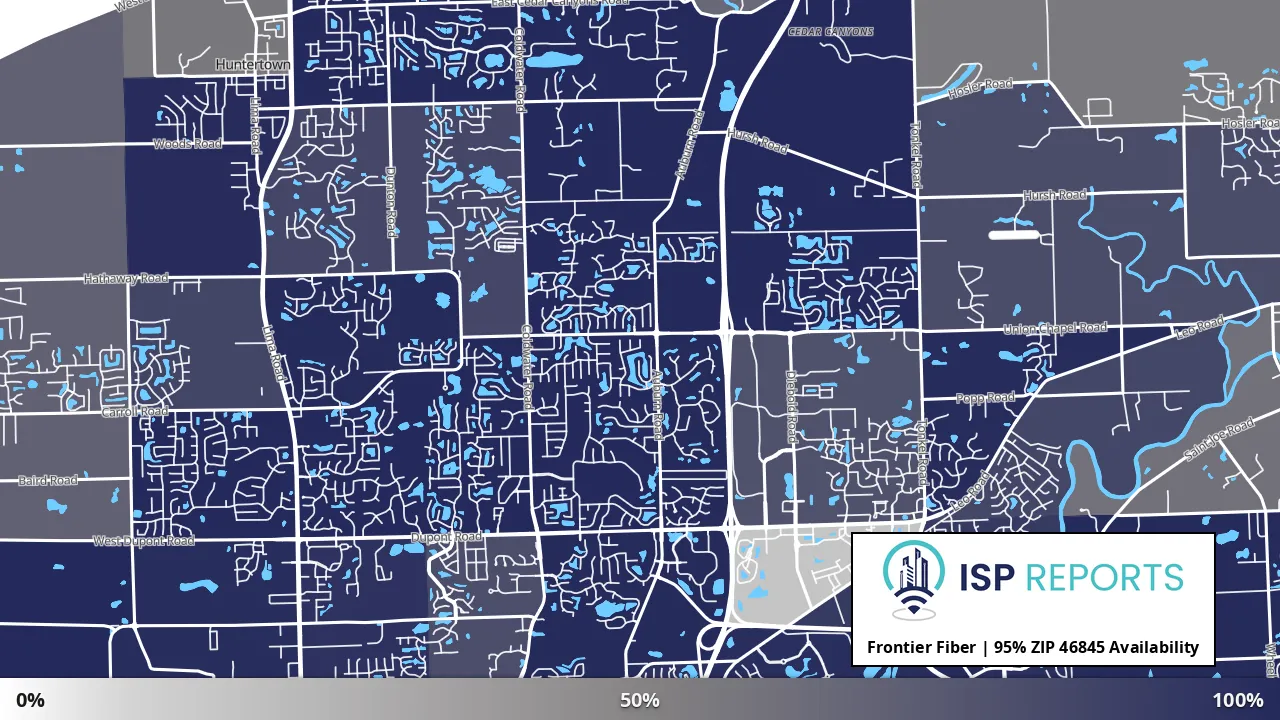 46845, IN map of internet availability