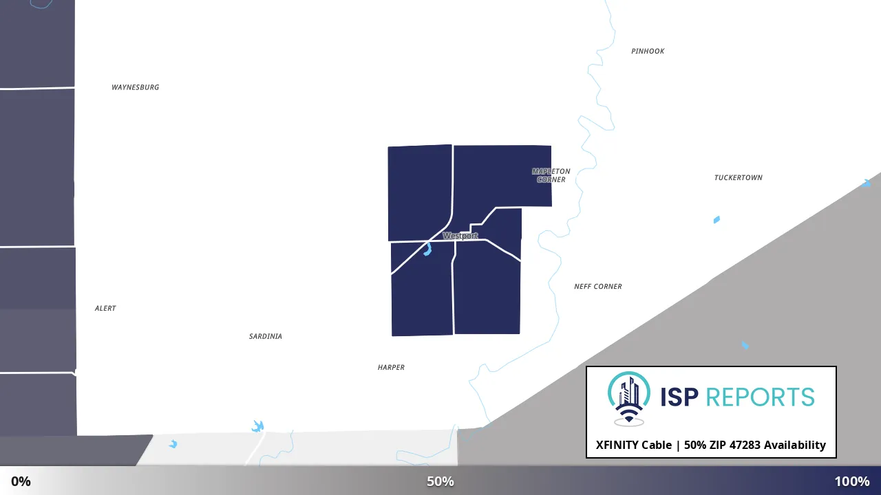 47283, IN map of internet availability