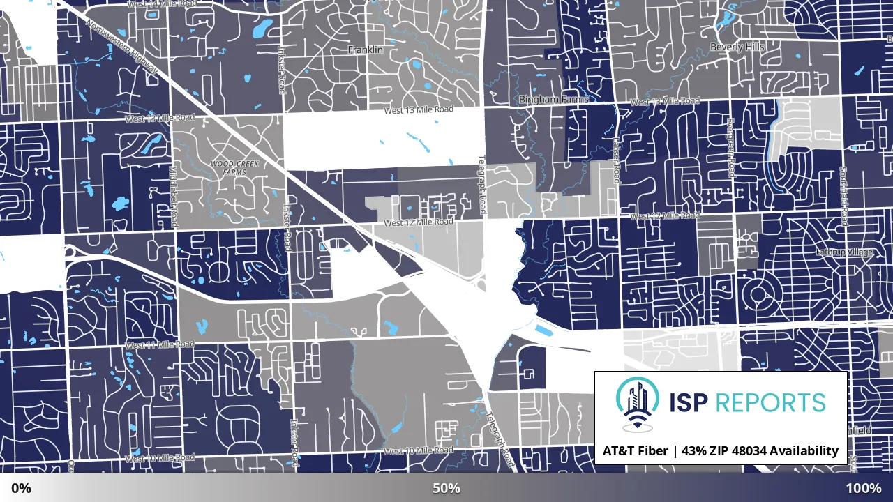 48034, MI map of internet availability