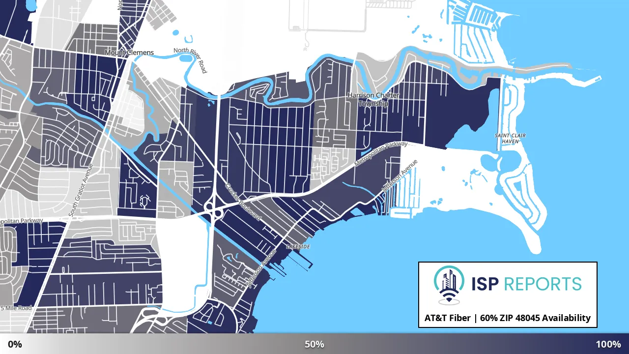 48045, MI map of internet availability