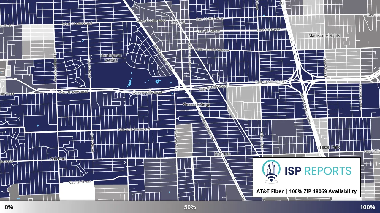 48069, MI map of internet availability