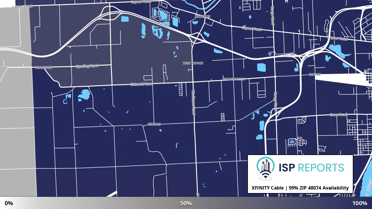 48074, MI map of internet availability