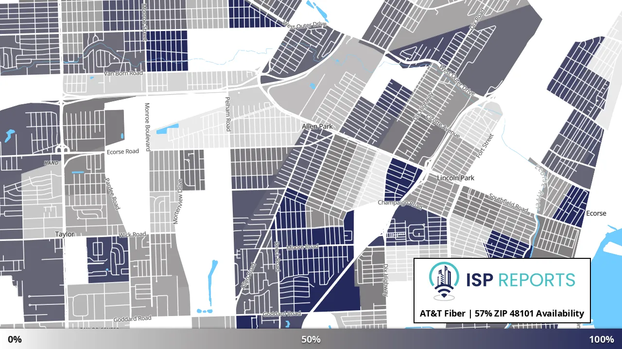 48101, MI map of internet availability