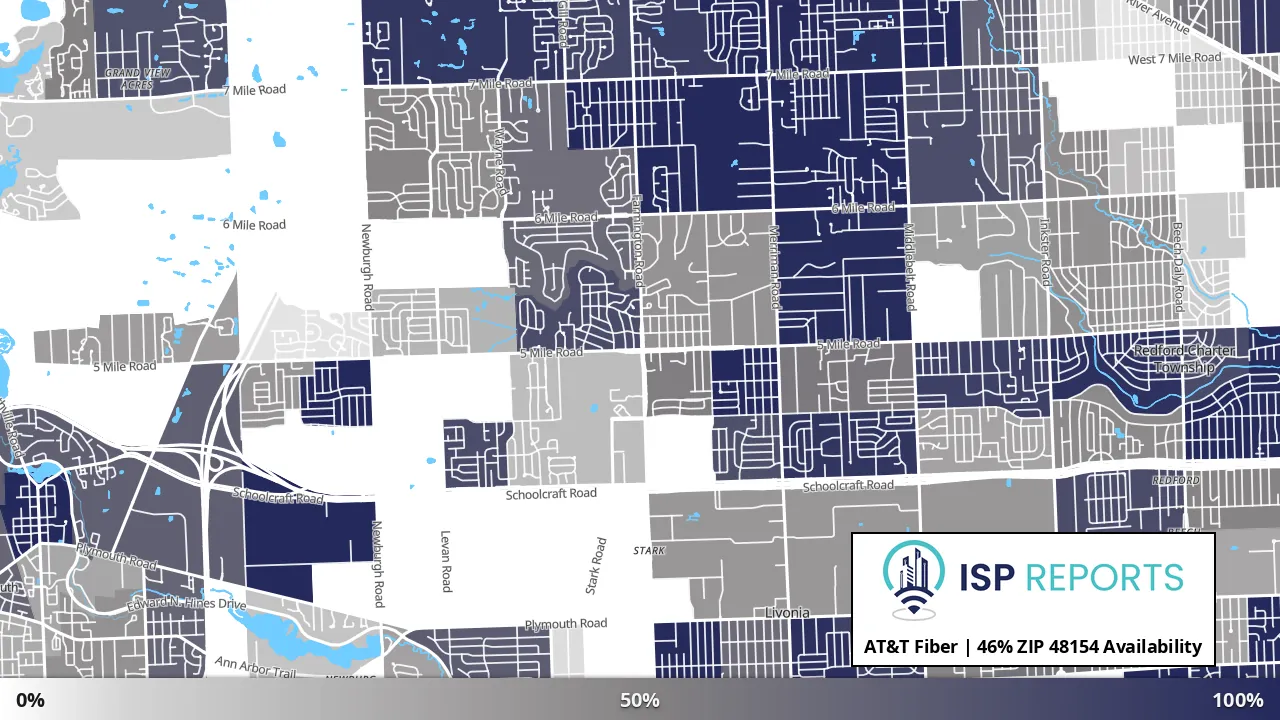 48154, MI map of internet availability