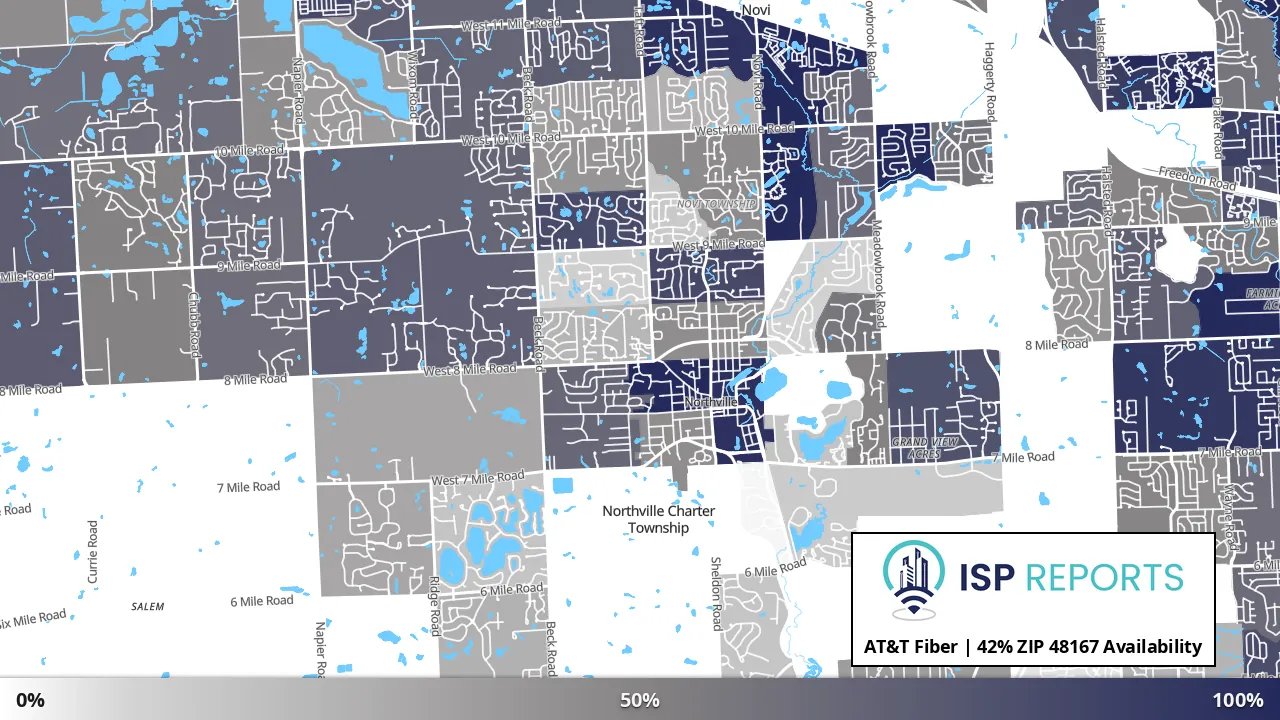 48167, MI map of internet availability