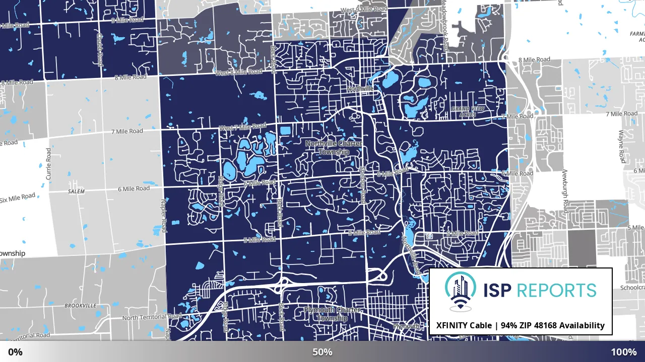 48168, MI map of internet availability