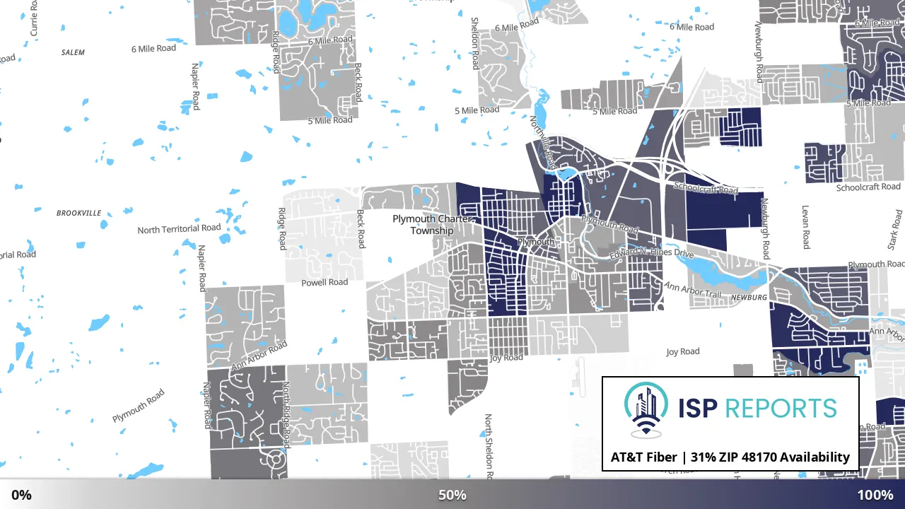 48170, MI map of internet availability
