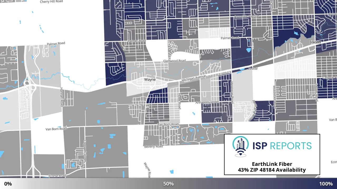 48184, MI map of internet availability