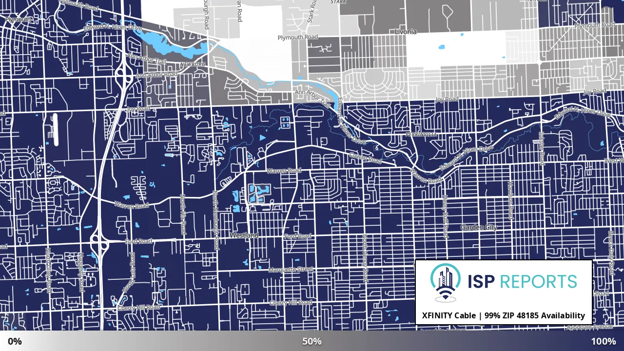 48185, MI map of internet availability