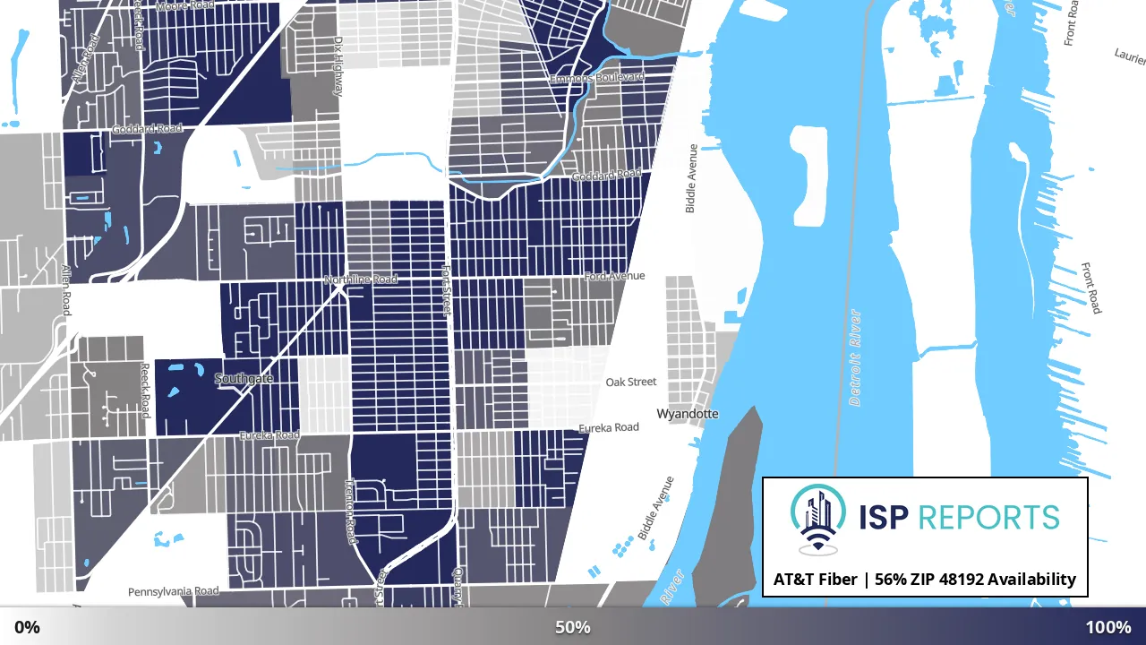 48192, MI map of internet availability