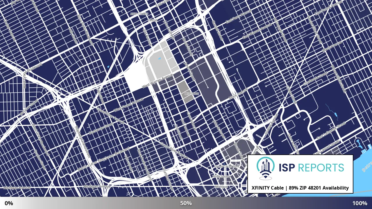 48201, MI map of internet availability