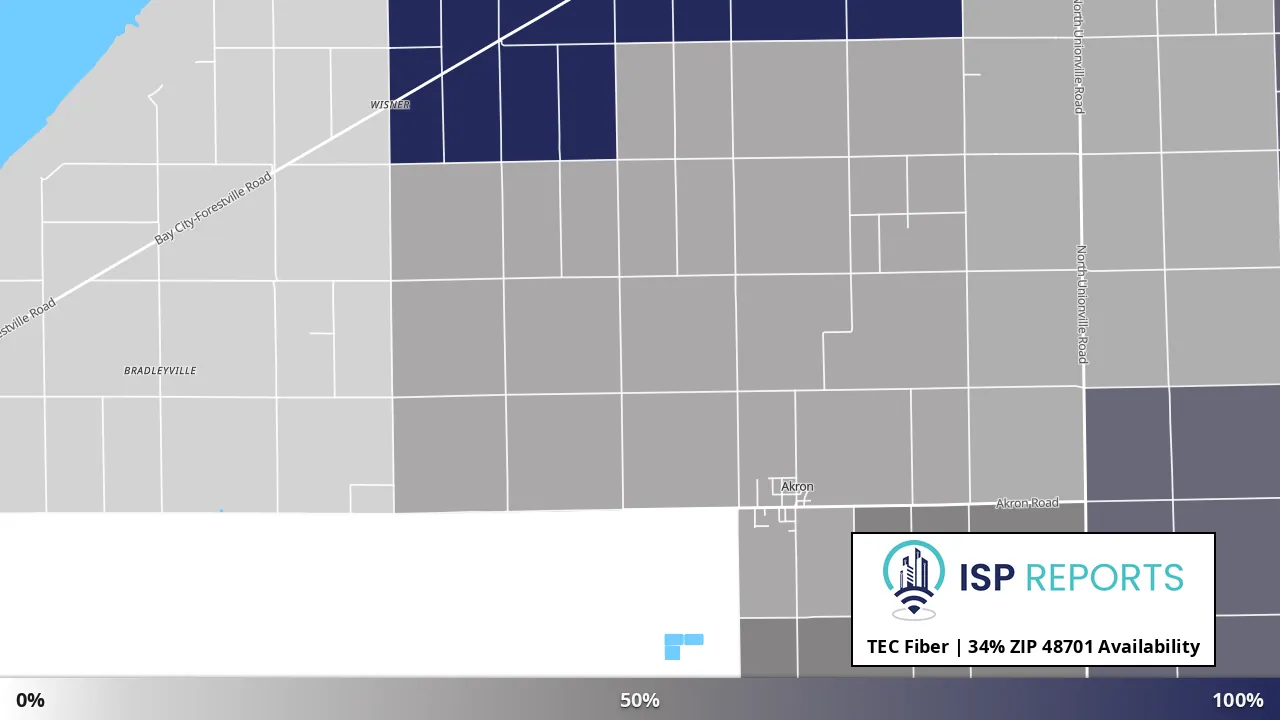 48701, MI map of internet availability