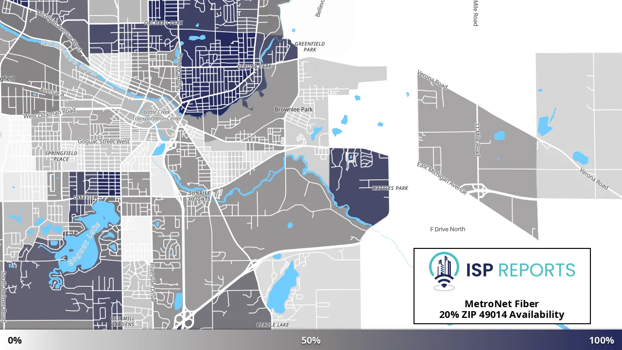49014, MI map of internet availability