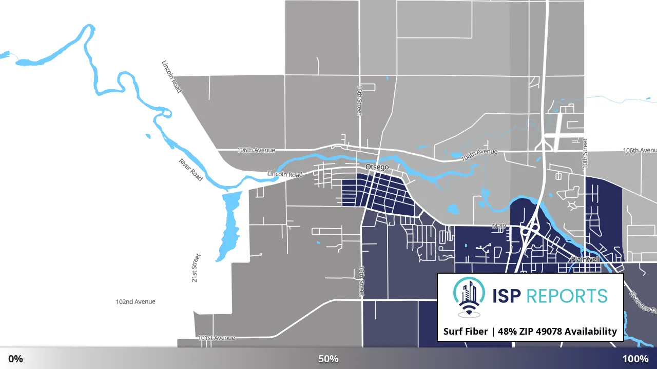 49078, MI map of internet availability