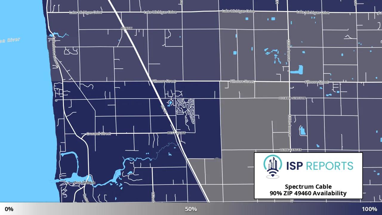 49460, MI map of internet availability