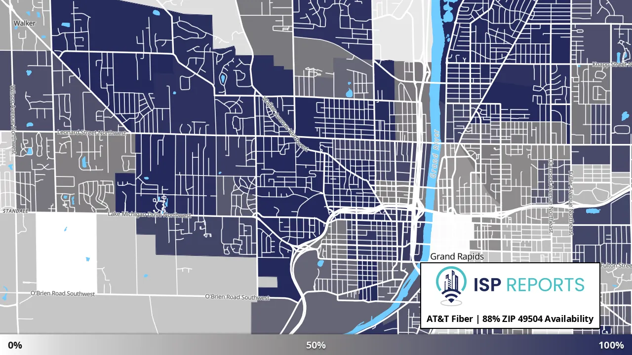 49504, MI map of internet availability