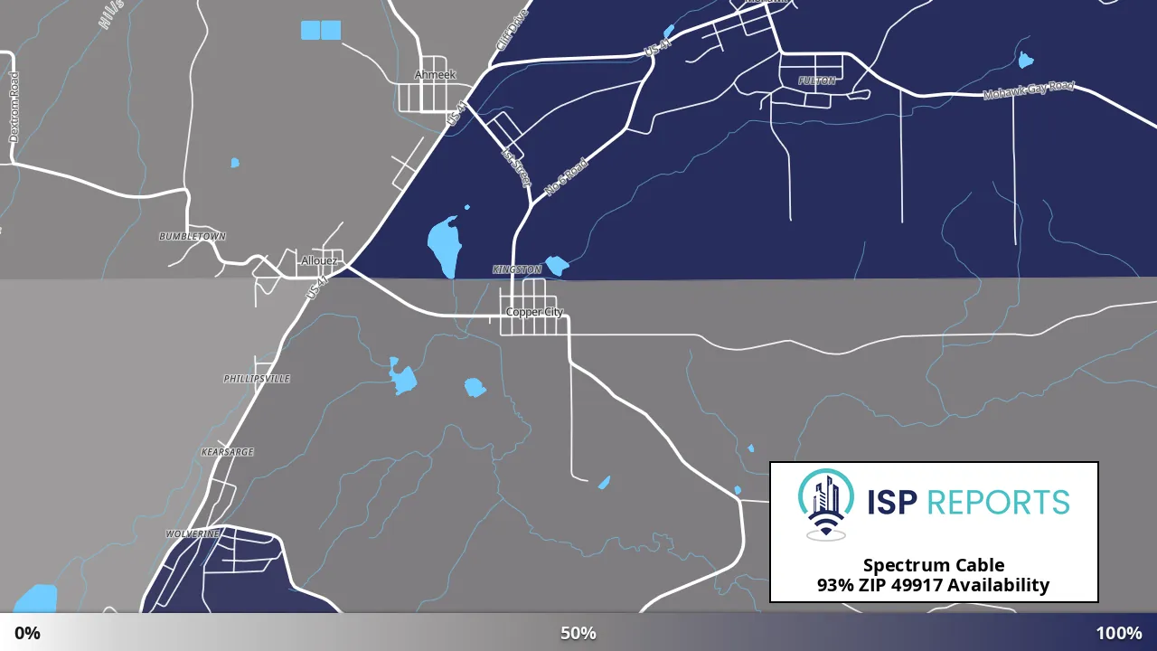 49917, MI map of internet availability