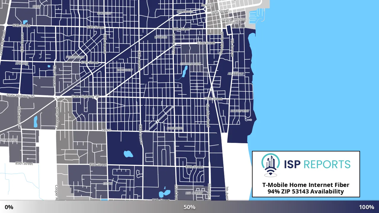 53143, WI map of internet availability