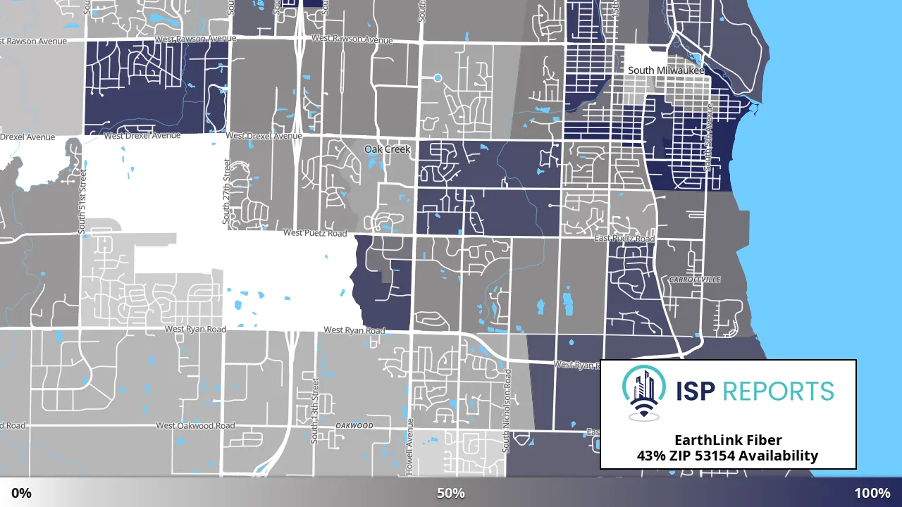 53154, WI map of internet availability