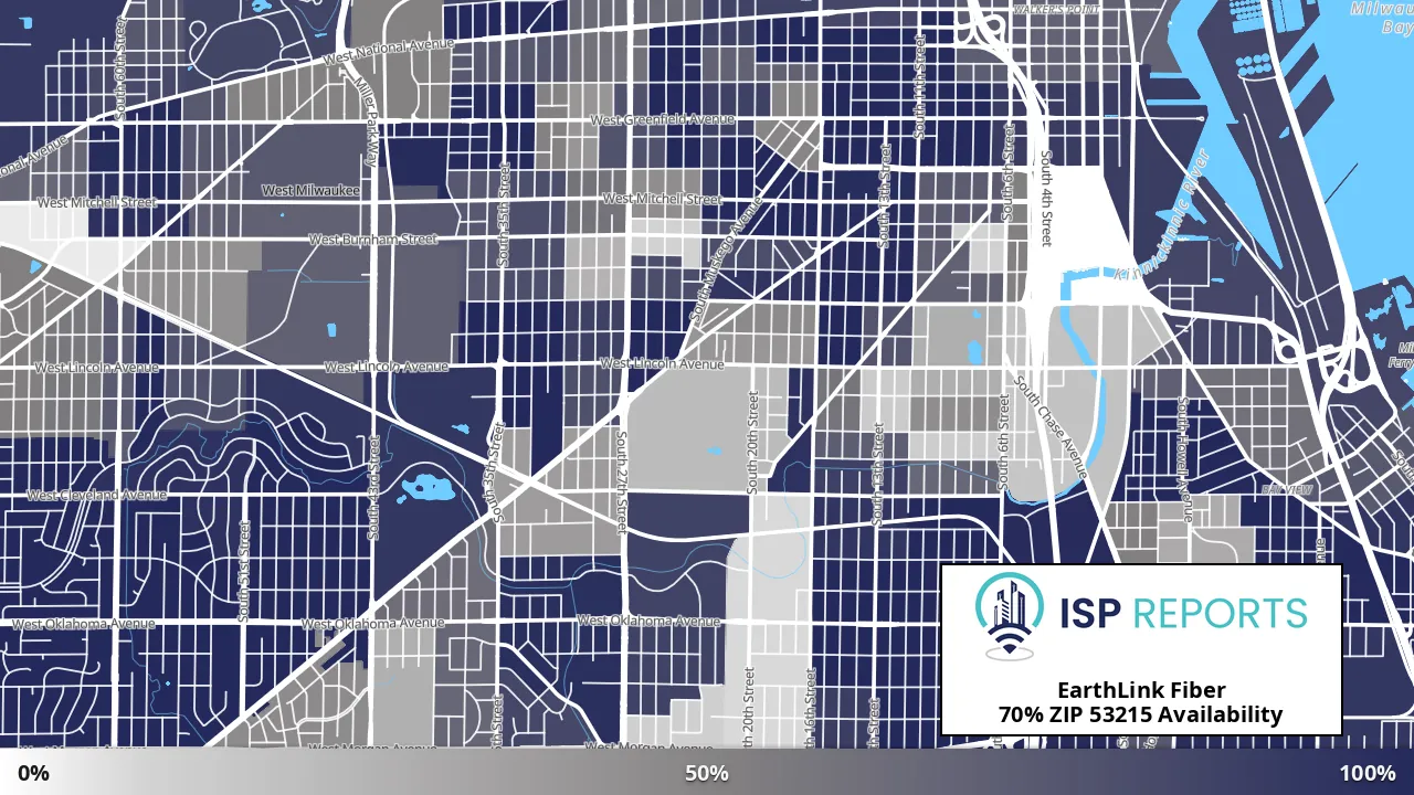 53215, WI map of internet availability