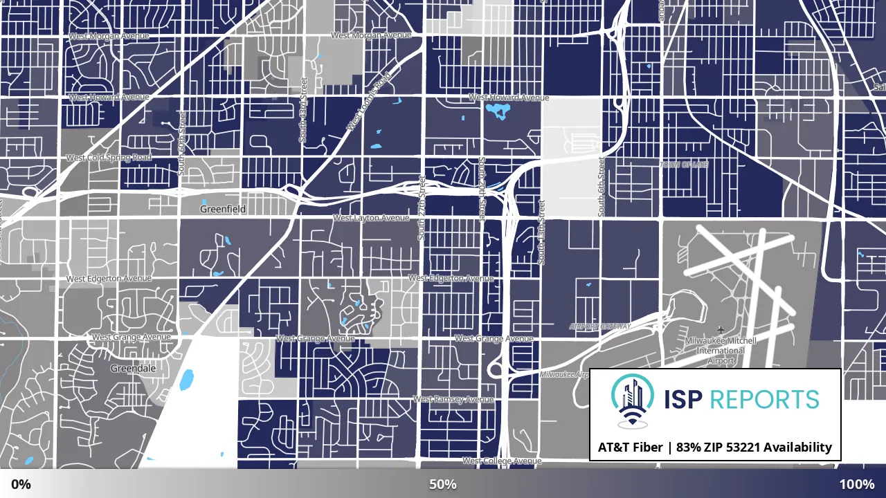 53221, WI map of internet availability