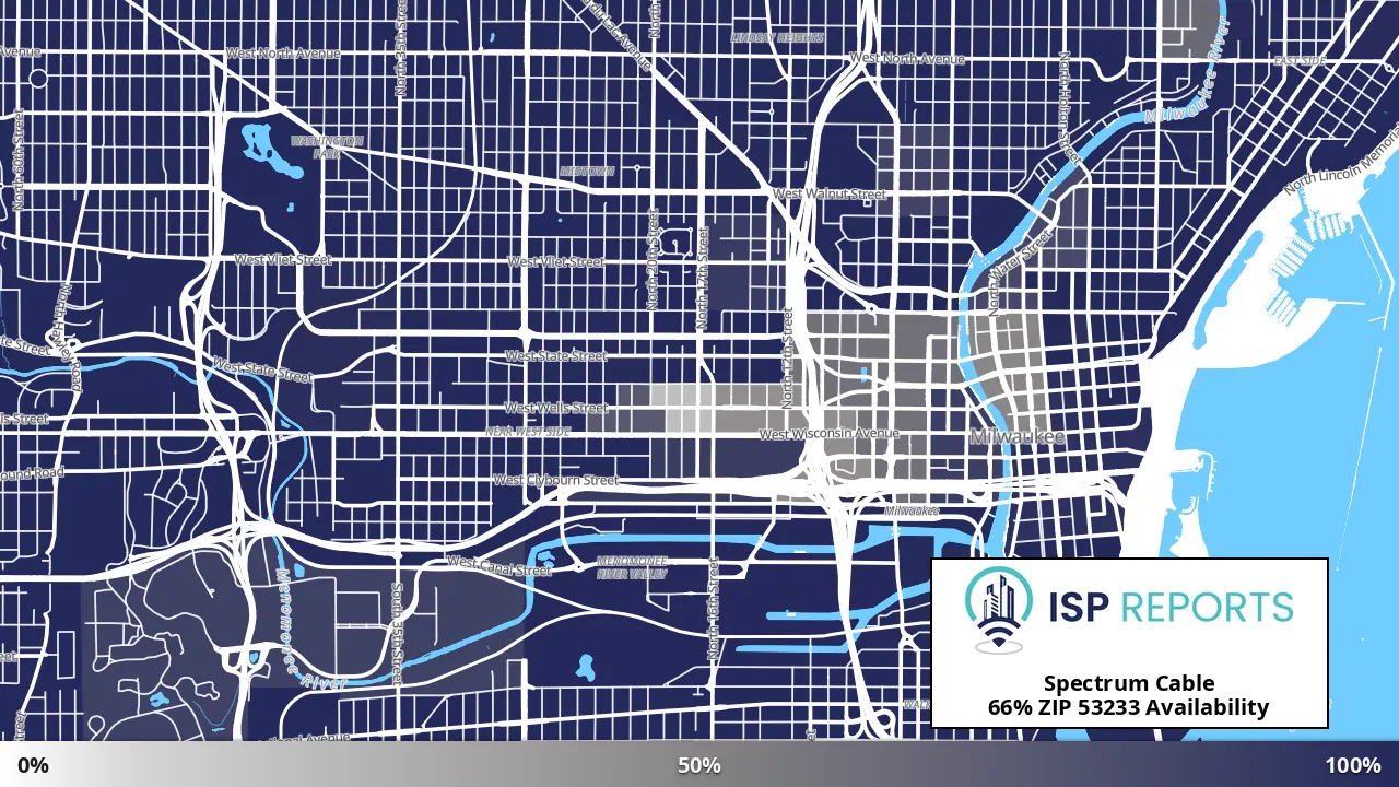 53233, WI map of internet availability