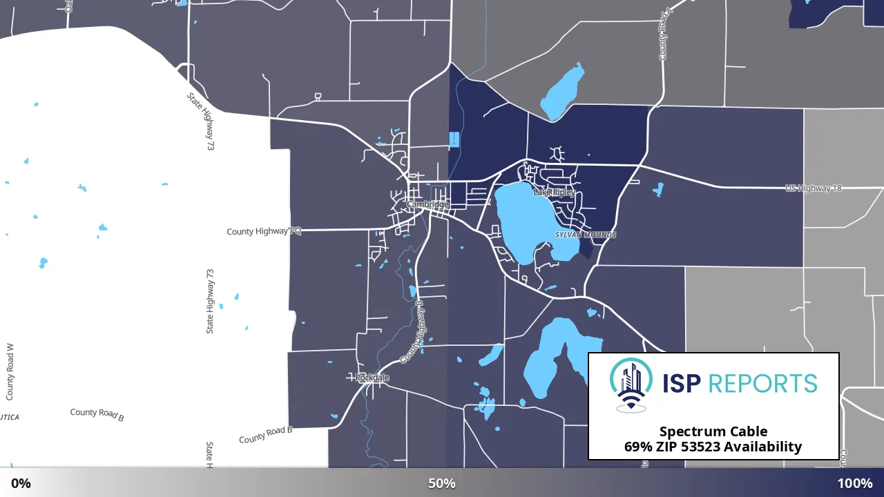 53523, WI map of internet availability