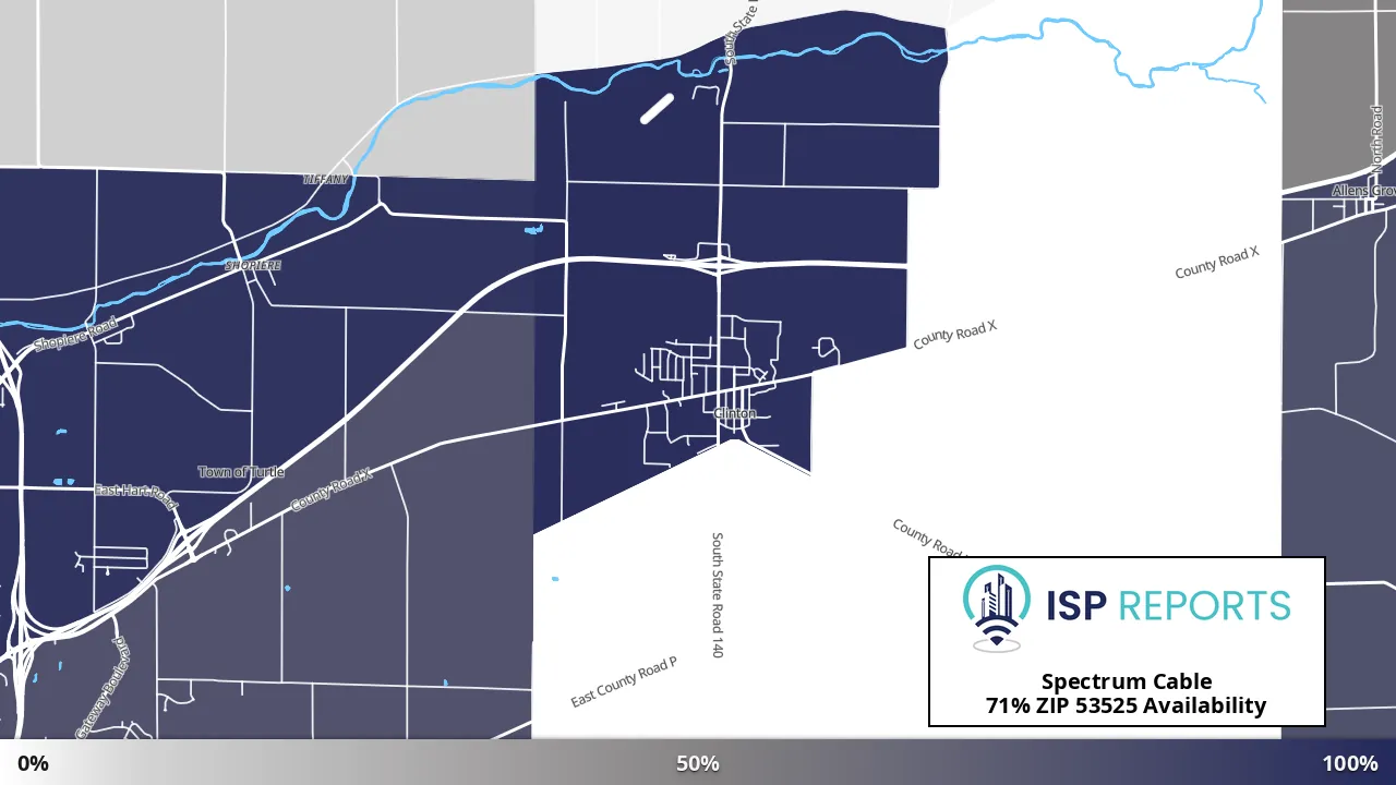 53525, WI map of internet availability