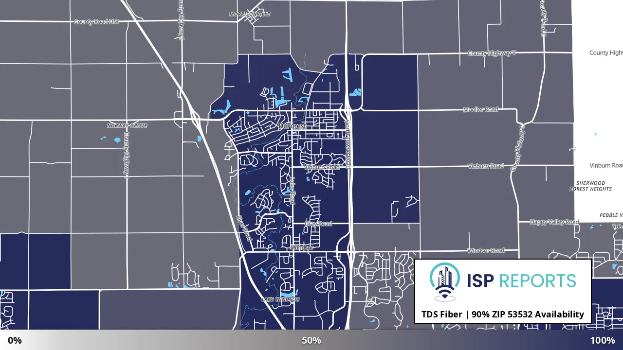 53532, WI map of internet availability