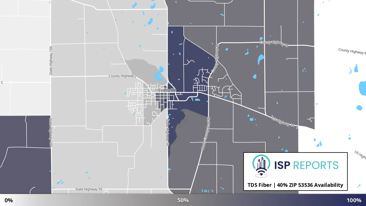 53536, WI map of internet availability