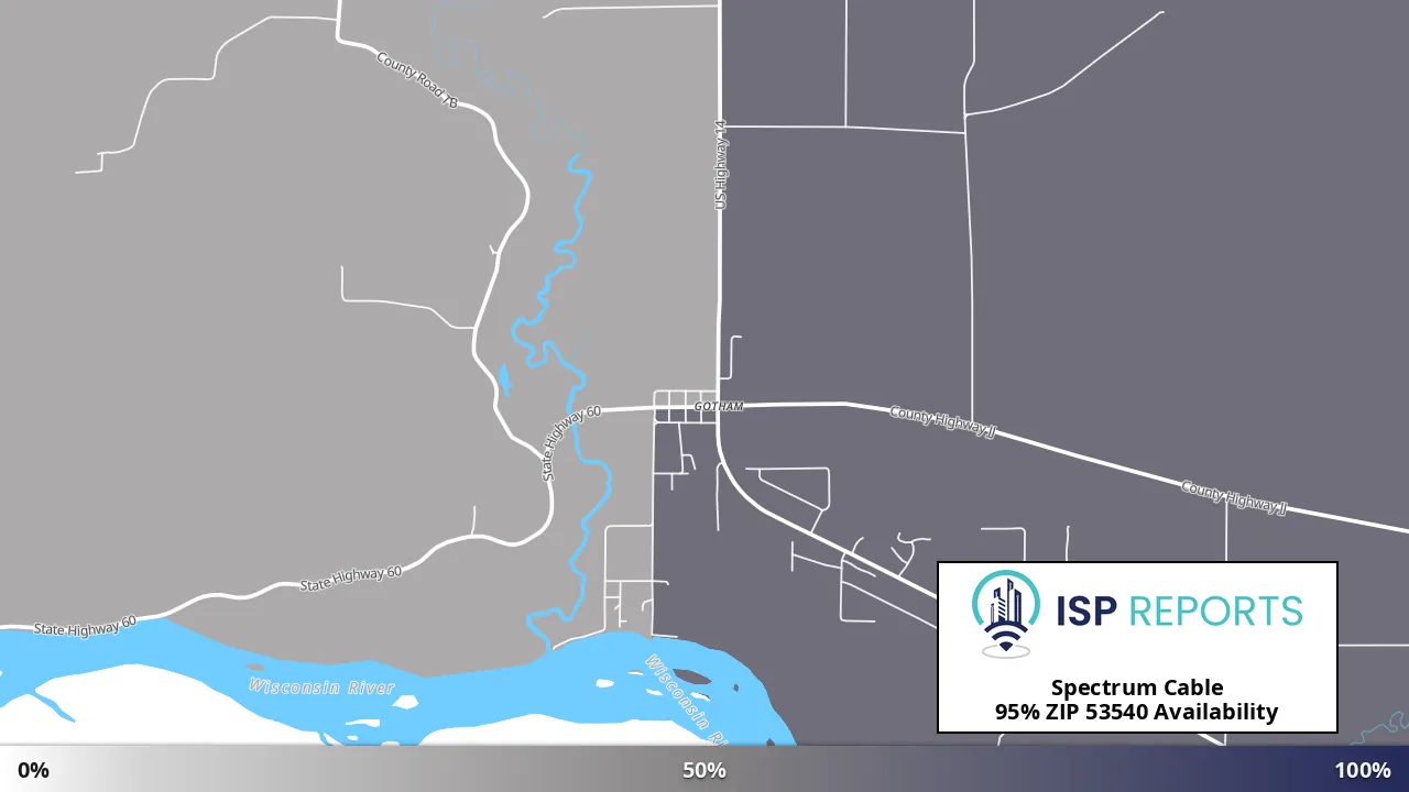 53540, WI map of internet availability