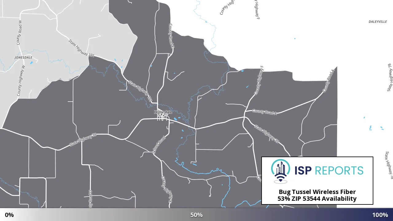 53544, WI map of internet availability