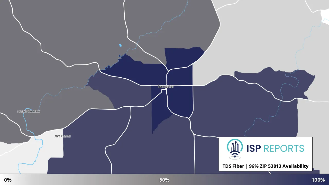 53813, WI map of internet availability
