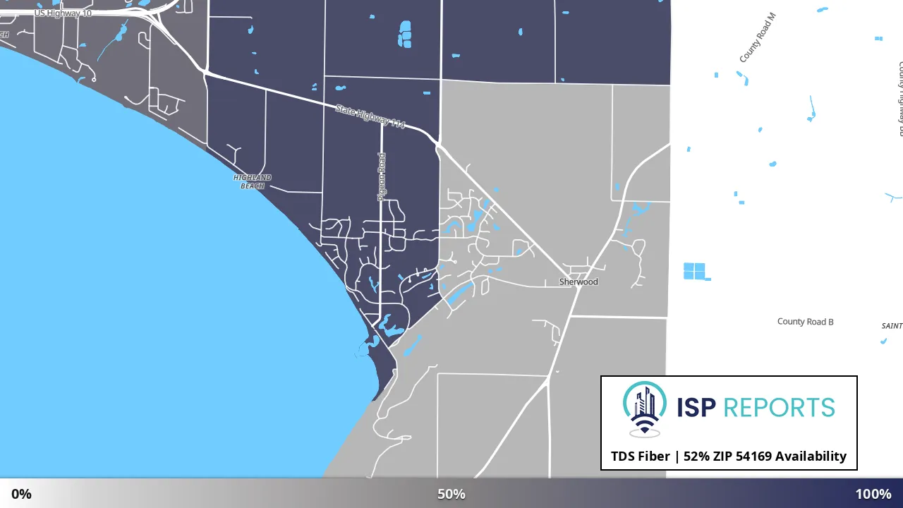54169, WI map of internet availability