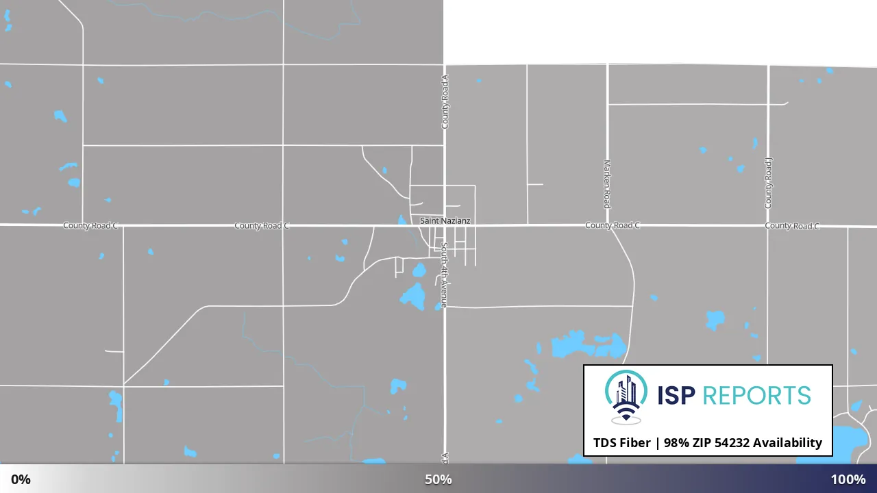 54232, WI map of internet availability