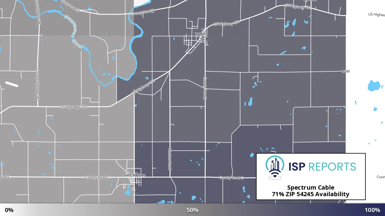 54245, WI map of internet availability