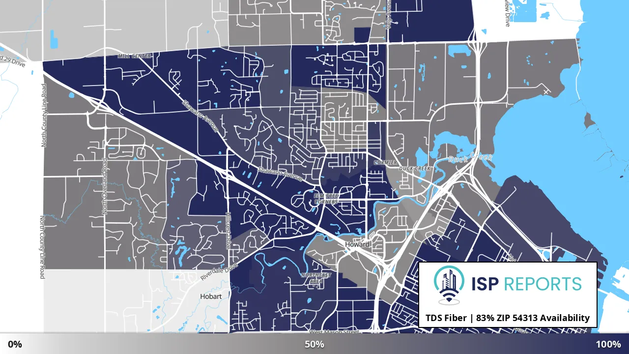 54313, WI map of internet availability