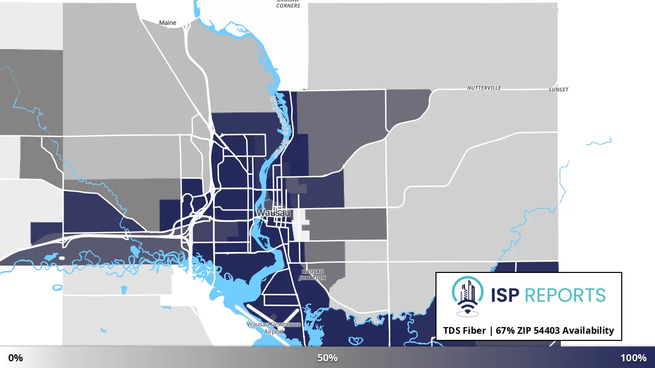 54403, WI map of internet availability