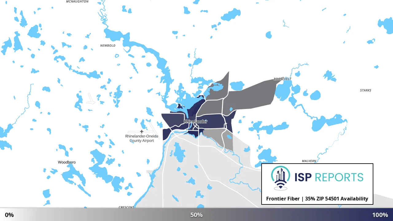 54501, WI map of internet availability