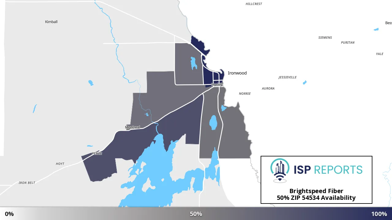 54534, WI map of internet availability