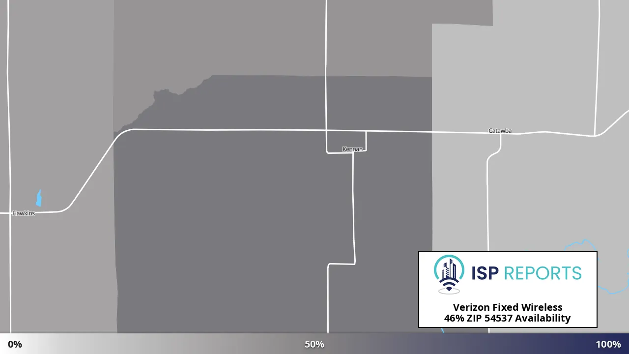 54537, WI map of internet availability