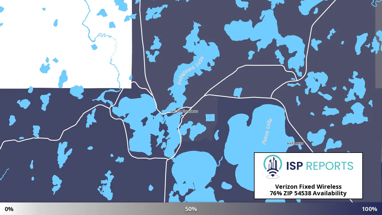 54538, WI map of internet availability