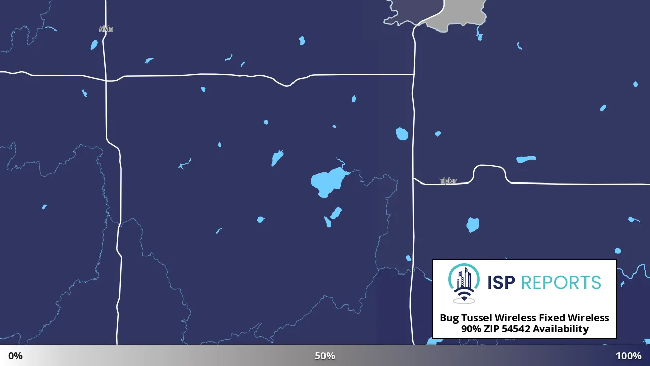54542, WI map of internet availability